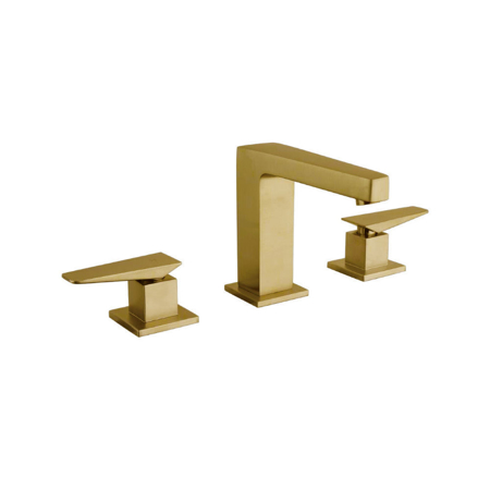Quadro Widespread Lavatory Faucet With Lever Handles Matt Gold