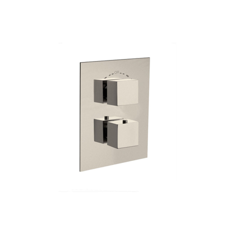 Quadro Thermostatic Valve With 2 Way Diverter Volume Control Brushed Nickel
