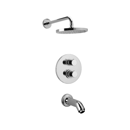 Oden Thermostatic Shower With 2-Way Diverter Volume Control and Slide Bar in Chrome