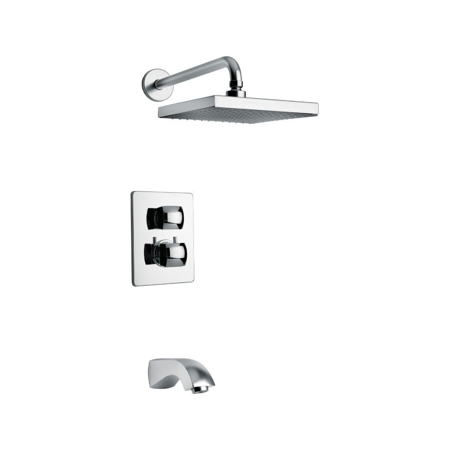 Vellamo Thermostatic Shower With 2-Way Diverter Volume Control and Slide Bar in Chrome