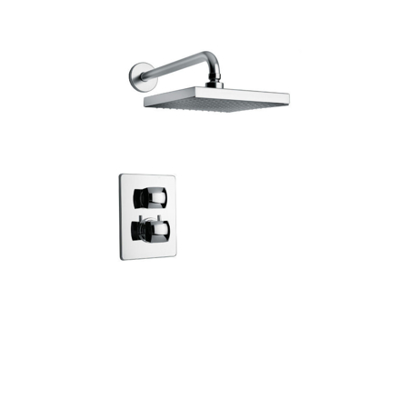 Vellamo Thermostatic Shower With 3/4" Ceramic Disc Volume Control, 3-Way Diverter and 3 Body Jets in Chrome