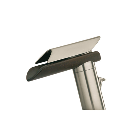 Danu single handle lavatory faucet with wenge spout in Matt Gold