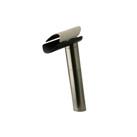 Danu tall single handle lavatory vessel filler with wenge spout in Matt Gold