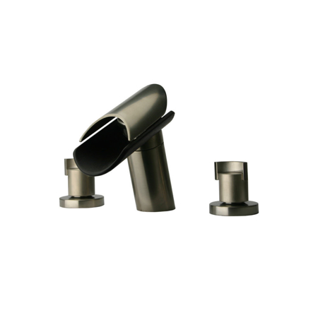 Danu widespread lavatory faucet with wenge spout in Brushed Nickel