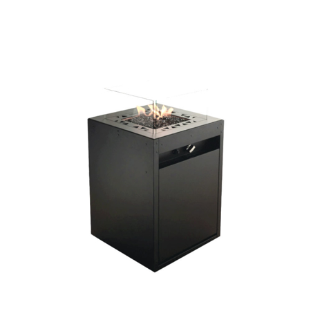 Galio Fire Pit Black Square Outdoor Fireplace