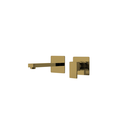 Quadro Single-lever Wall Mounted Mixer With Plate Matt Gold