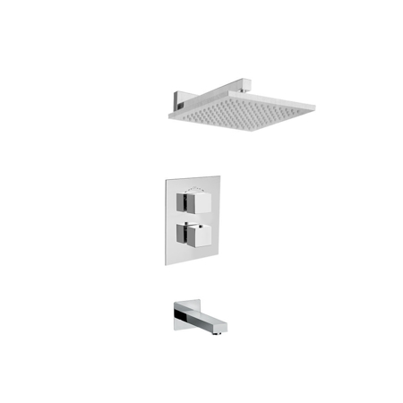 Doris Thermostatic Shower With 2-Way Diverter Volume Control and Slide Bar in Chrome