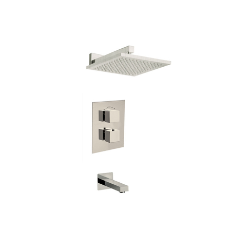 Doris  Thermostatic Shower With 2-Way Diverter Volume Control and Slide Bar in Brushed Nickel