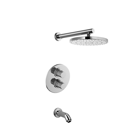 Lara Thermostatic Shower With 2-Way Diverter Volume Control and Slide Bar in Brushed Nickel