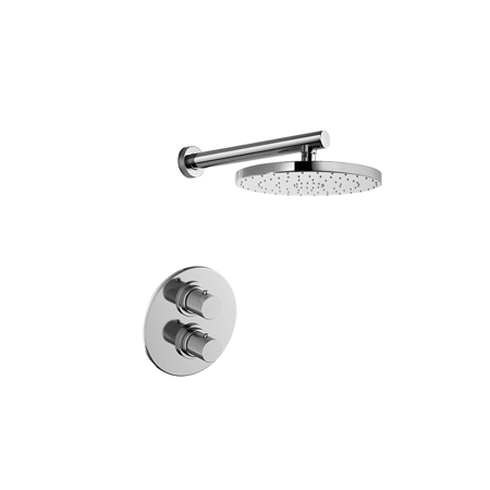 Lara Thermostatic Shower With 2-Way Diverter Volume Control and Slide Bar in Chrome