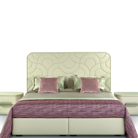 Amidele Queen Us bed, headboard Leather BASIC