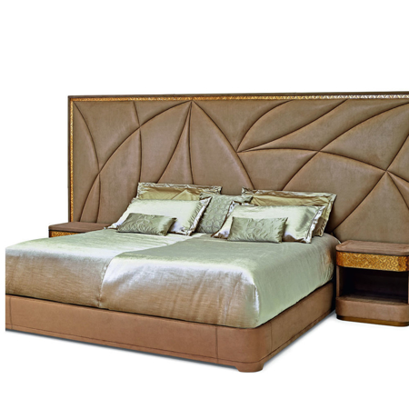 Casanova King bed, headboard frame Leather BASIC
