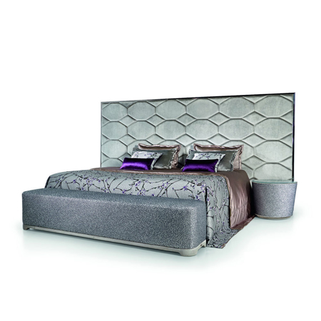 Oyster Hollywood Bed, Headboard Leather BASIC