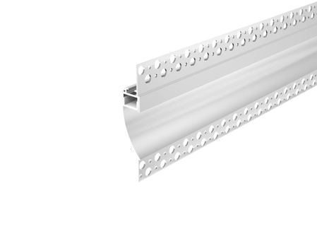 Asymmetric Recessed Aluminum Drywall LED Profile, 6,56ft/pcs, white