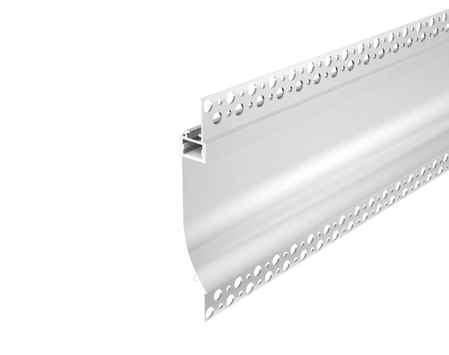 Aluminum Drywall Recessed LED Profile with single flange, 6,56ft/pcs, white