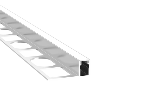 Recessed Tile Edge Aluminum LED Profile for LED Strip, 6,56ft/pcs