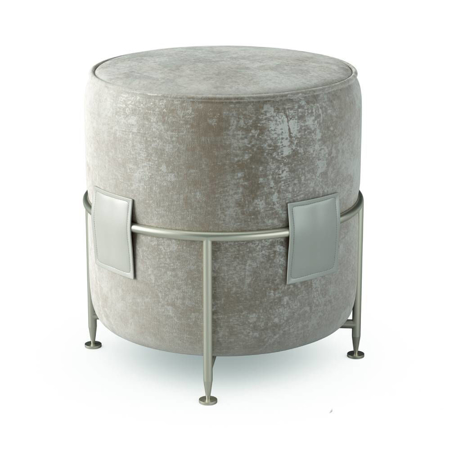Amaretto High Pouf Frame in Polished Chrome Fabric