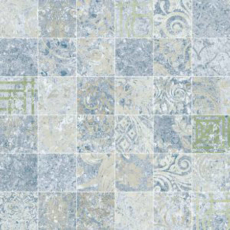 Bohemian Blue 11.71" x 11.71" Natural Mosaic Porcelain Tile
