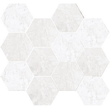 Harlem White Natural 11.02" x 11.81" Mosaico Hexagonal Porcelain Tile