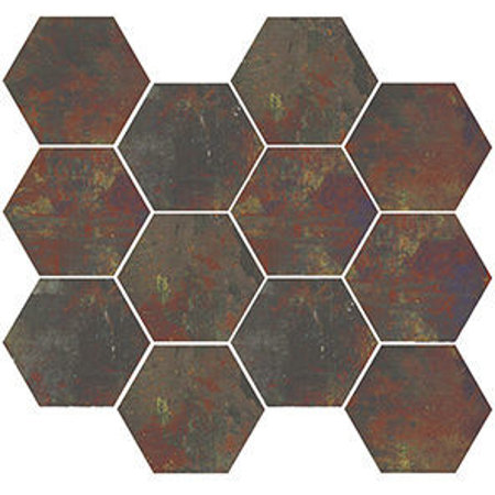 Harlem Green Natural 11.02" x 11.81" Mosaico Hexagonal Porcelain Tile