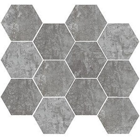 Harlem Grey Natural Mosaico Hexagonal 11.02" x 11.81" Porcelain Tile