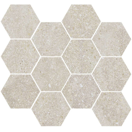 Lithops Ivory Nat. Mosaico Hexagonal 11,02”x11,81” Porcelain TIle