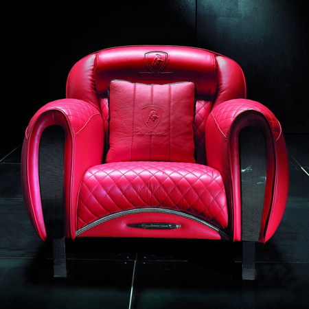 Imola Armchair In Leather Alpine Racing Red