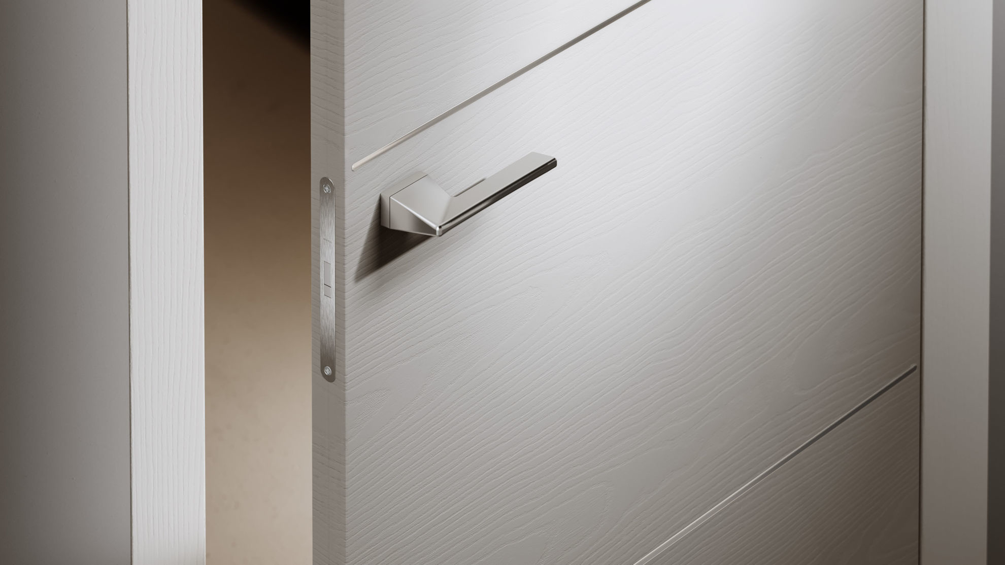 Modern Interior Door EON Pure White Ash Universal 32 x 96