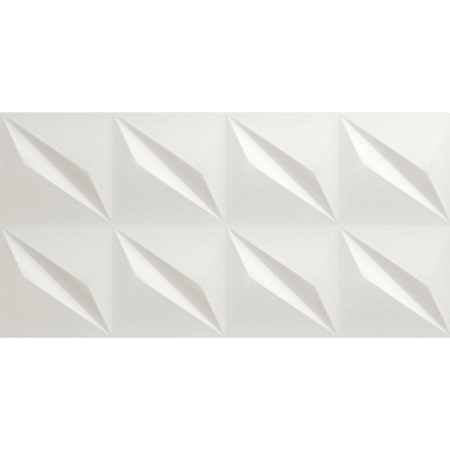 3D Wall Design Flash White Matt Rectified 16" x 32"