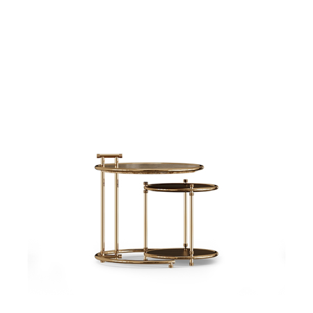 Rose Side Table Small, Top: Light Emperador Marble