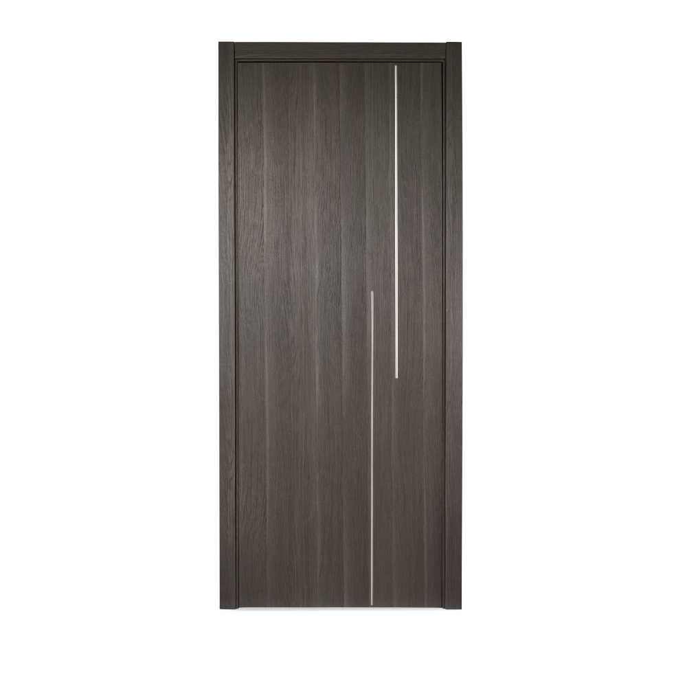 Modern Wood Interior Pre-Hung Door With Hardware | Planum 0020 Chocolate Ash | Single Panel Frame Trims | Bathroom Bedroom Sturdy Doors-36" X 84