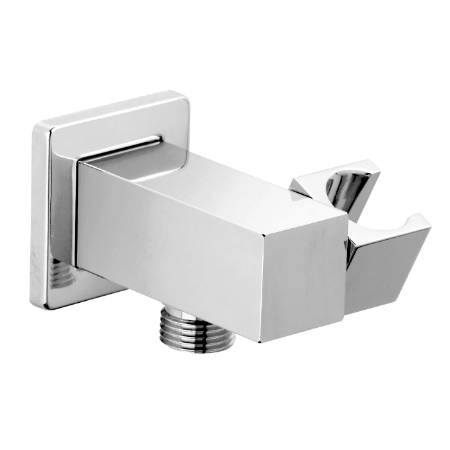Square Handheld Shower Head Holder With Water Supply Elbow