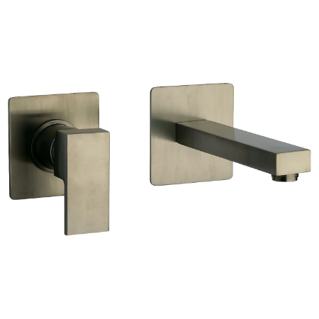 Corsini Single Handle 8" Wall Mount Bathroom Sink Faucet Brushed Nickel