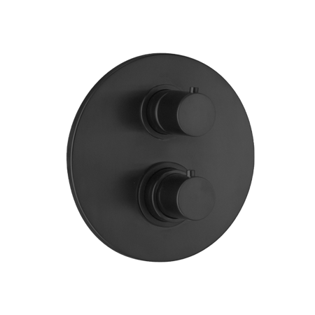 Elba Thermostatic Valve With 3/4" Ceramic Disc Volume Control Matt Black
