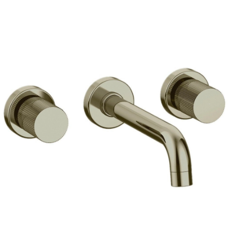 Alessandra 8" Centers Wall Mount Lavatory Faucet Brushed Nickel