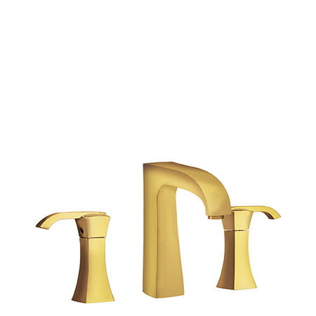 Lady 8" Centers Widespread Lavatory Faucet With Lever Handles Matt Gold