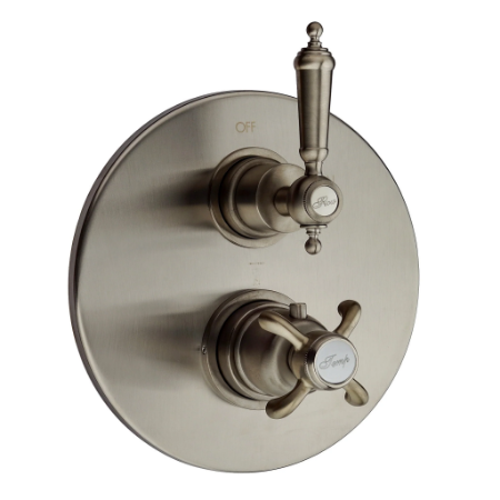 Ornellaia Thermostatic Valve With 3/4" Ceramic Disc Volume Control Brushed Nickel
