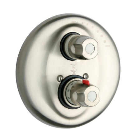 Water Harmony Thermostatic Valve With 3/4" Ceramic Disc Volume Control Brushed Nickel