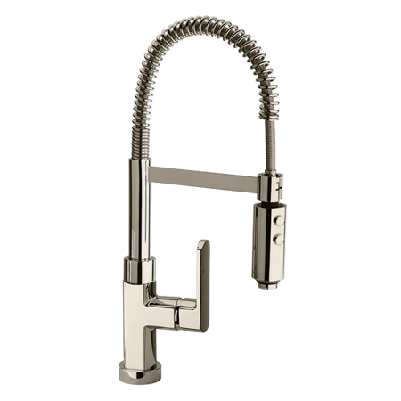 Single Handle Pull-out With spring Spout And A Sprayer spout Rotates Brushed Nickel