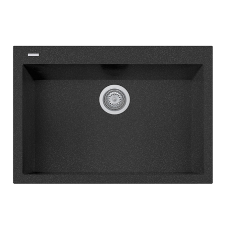 LaToscana Plados 30" x 20" Single Basin Granite Drop-In Sink in a Black