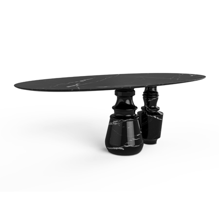 PIETRA OVAL NERO MARQUINA DINING TABLE