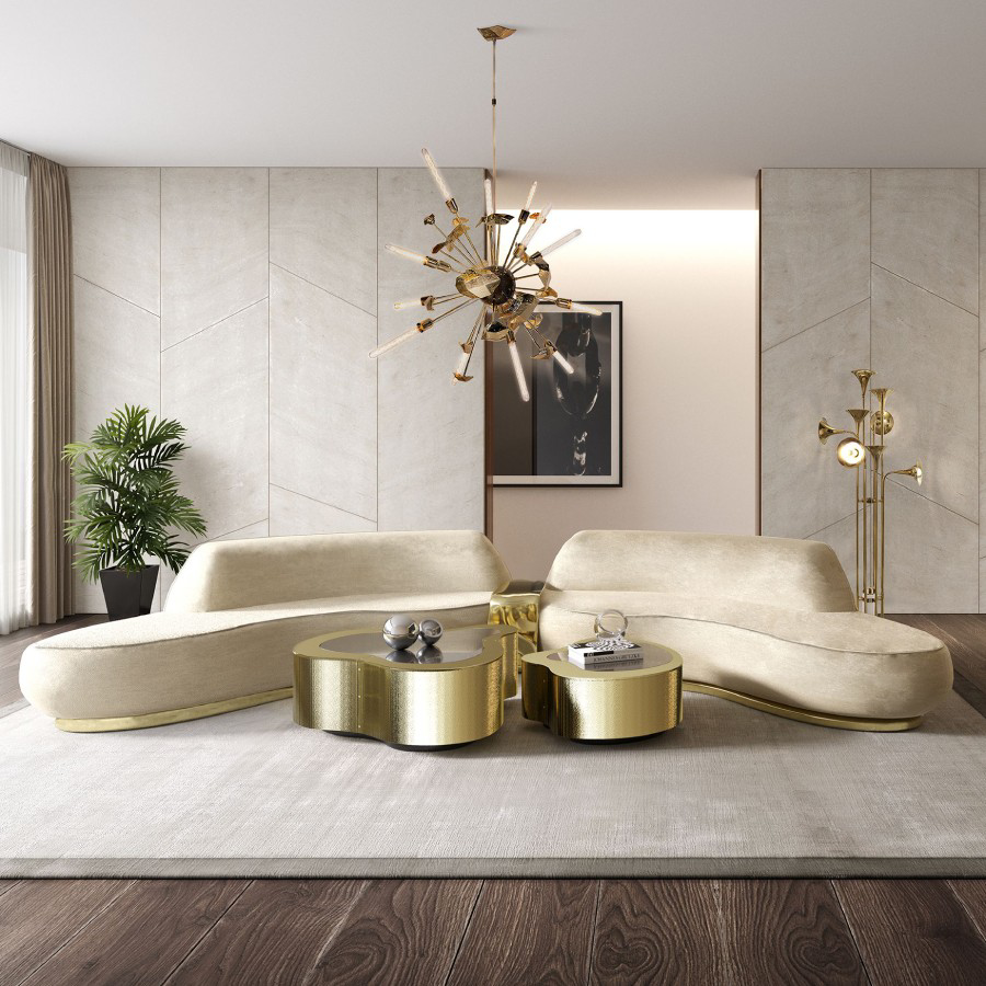 WAVE HAMMERED BRASS CENTER TABLE BIG HINTEX Home Interior Exterior Building Materials