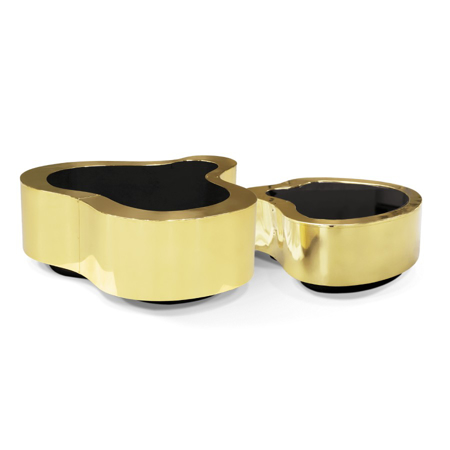 WAVE POLISHED BRASS CENTER TABLE SMALL