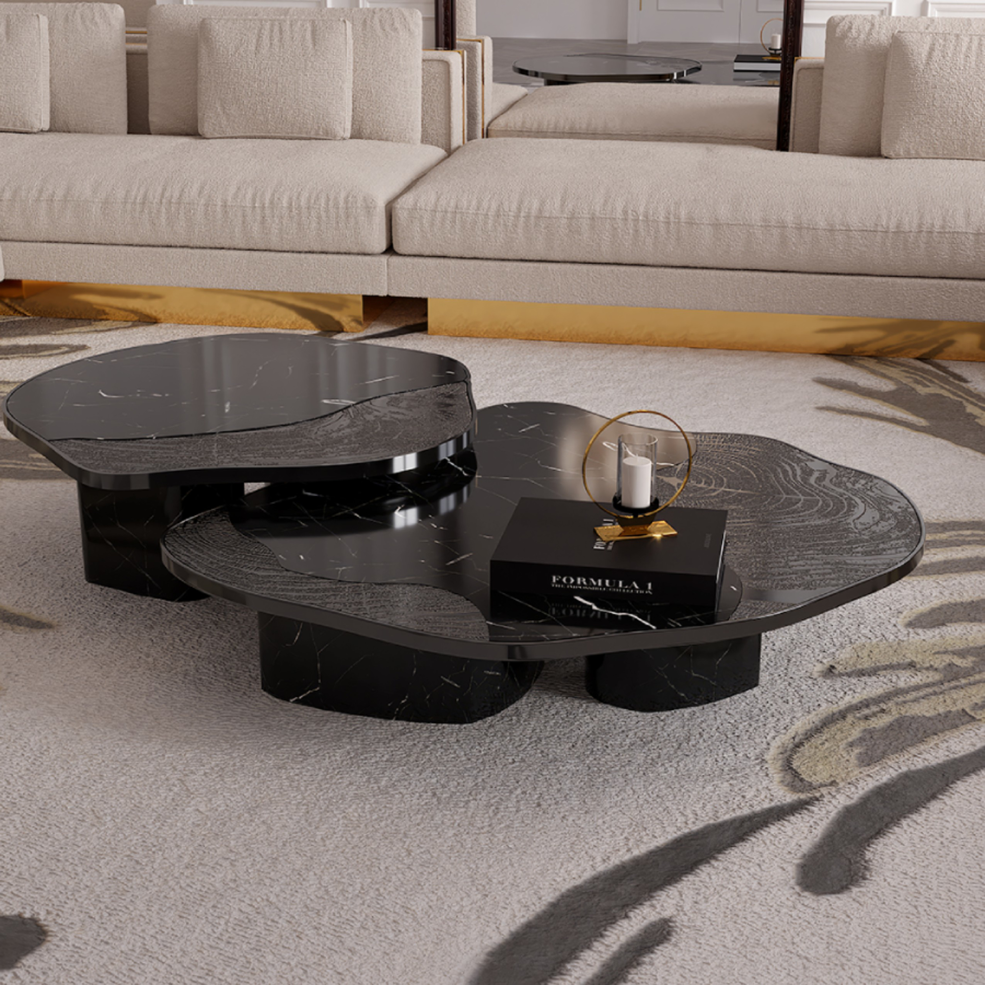 OPHELIA NERO MARQUINA CENTER TABLE BIG - | HINTEX | Home Interior