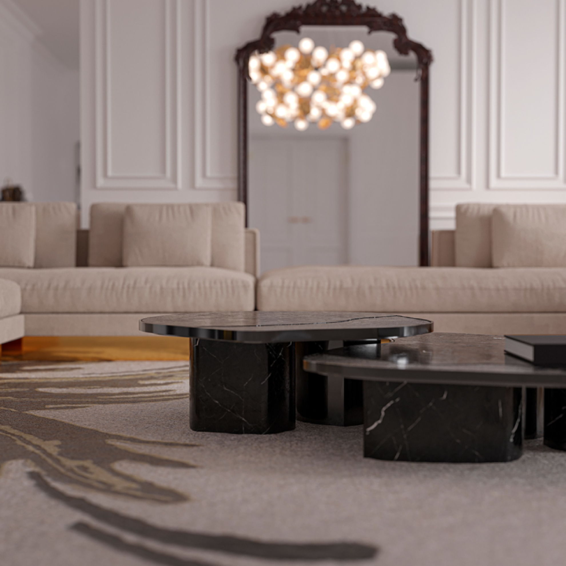 OPHELIA NERO MARQUINA CENTER TABLE BIG - | HINTEX | Home Interior
