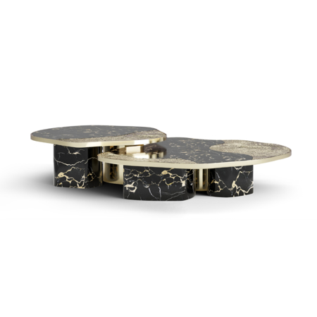 OPHELIA PORTORO MARBLE AND GOLD CENTER TABLE SMALL