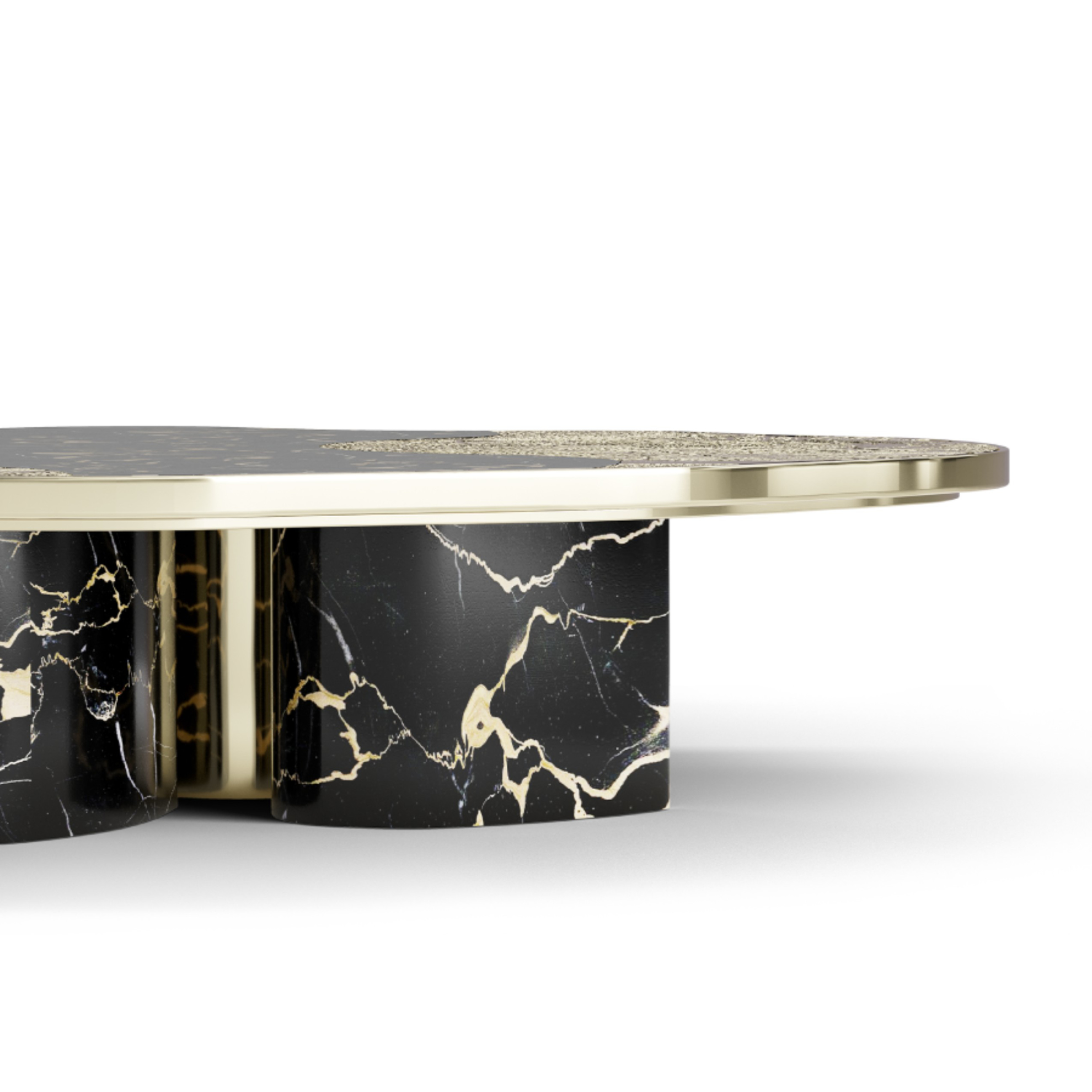 OPHELIA PORTORO MARBLE AND GOLD CENTER TABLE SMALL - | HINTEX