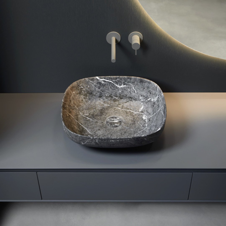 Ago 13 Oval Top Mount Stone Sink Marble