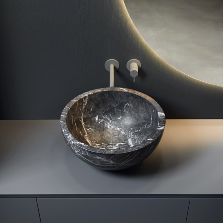 Urna 10 Oval Top Mount Stone Sink