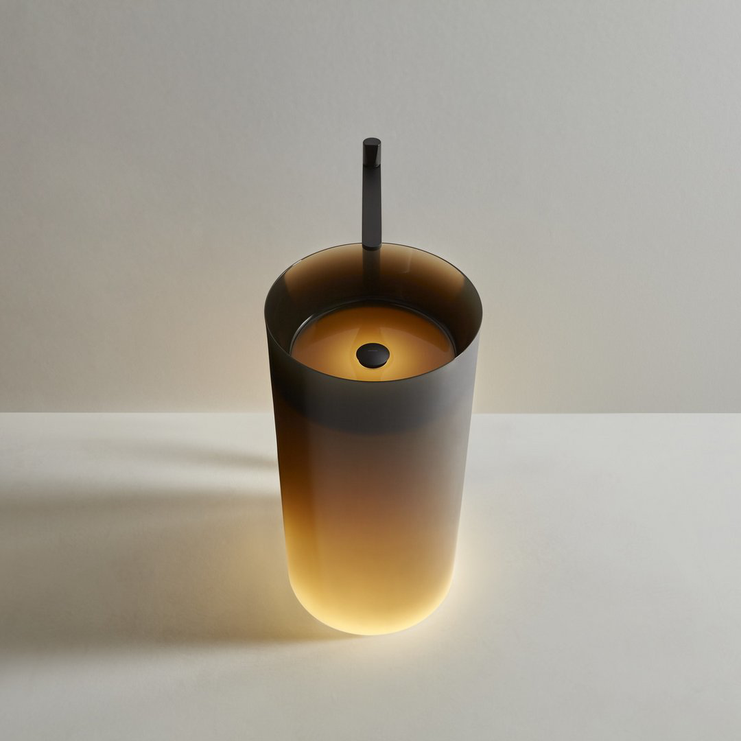 Illuminated Freestanding Cristalmood/Icemood Sink with Floor